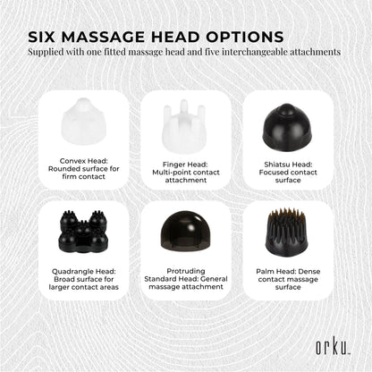 Orku Handheld Full Body Massager Champagne - 6 Massage Heads