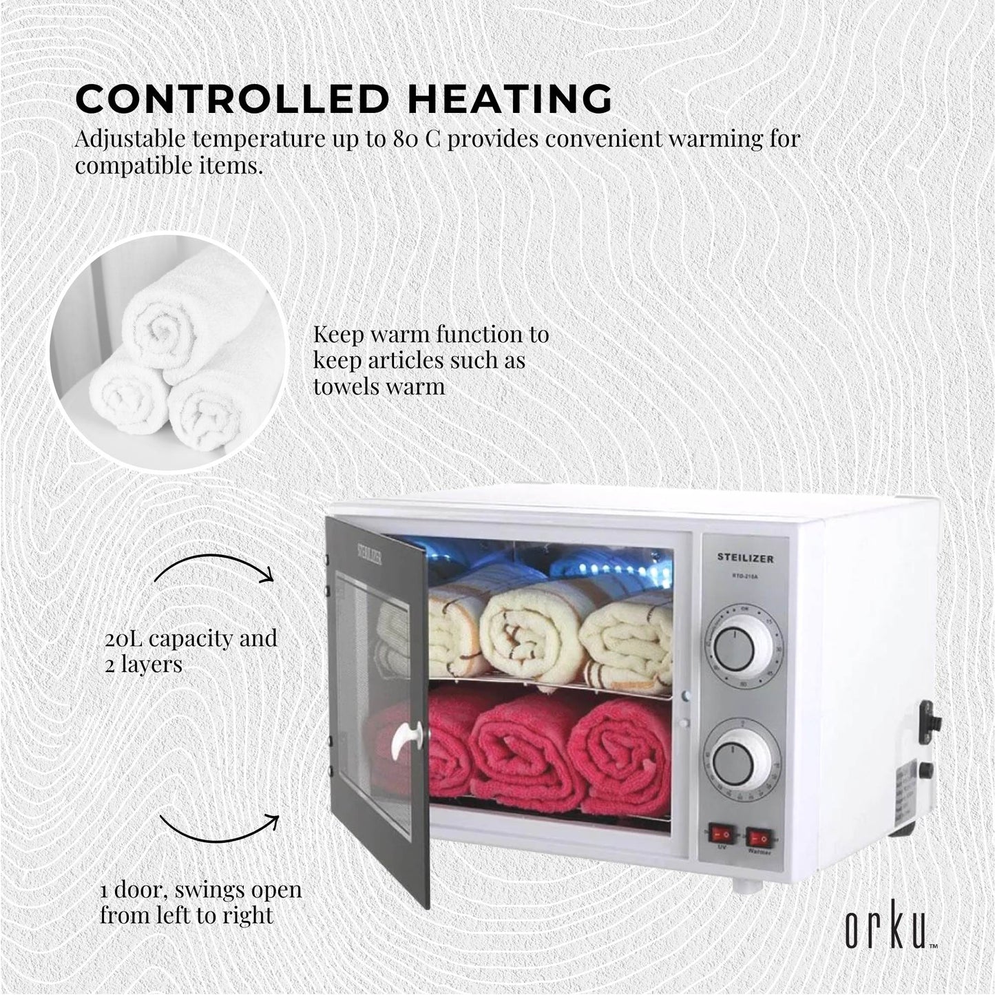 Orku 20L UV Disinfection Cabinet for Salon Beauty Nail Tool Storage