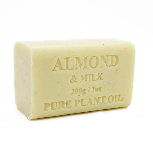 65x 200g Plant Oil Soap Almond and Milk Scent Pure Vegetable Bar Australian