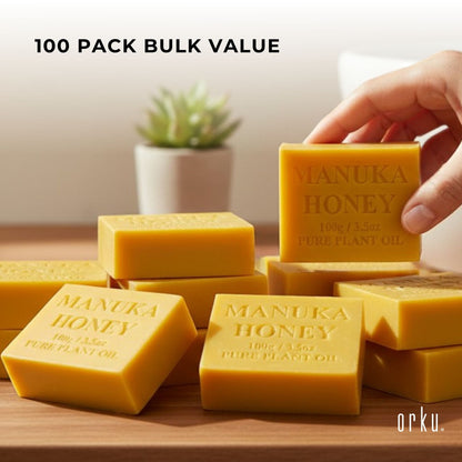Orku 100 x 100g Manuka Honey Plant Oil Soap Bars Australian Made