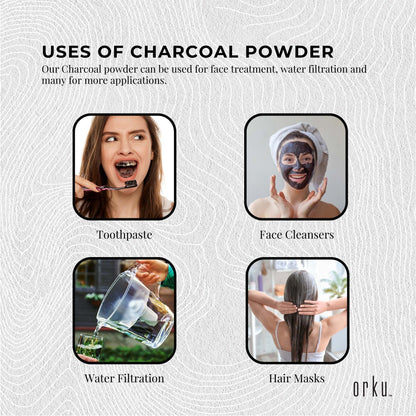 Activated Carbon Powder Coconut Charcoal - Teeth Whitening + Skin Bulk