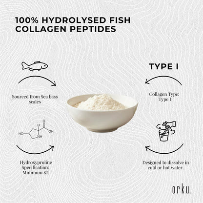 Orku Marine Collagen Peptide Powder - Jars - Type I Hydrolysed Protein