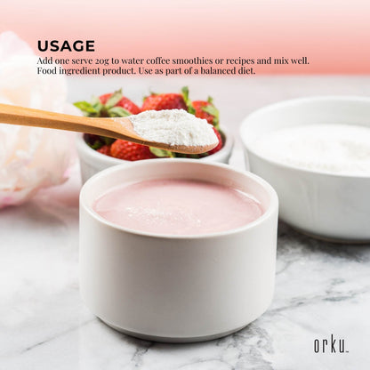 Orku Bovine Collagen Peptides Powder Tub - Hydrolysed Protein Unflavoured