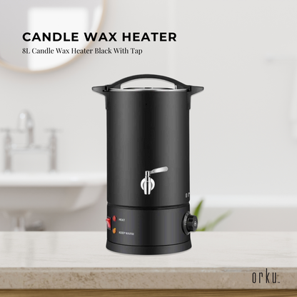 Orku 8L Electric Candle Wax Heater Melter With Tap for Candle Making Black