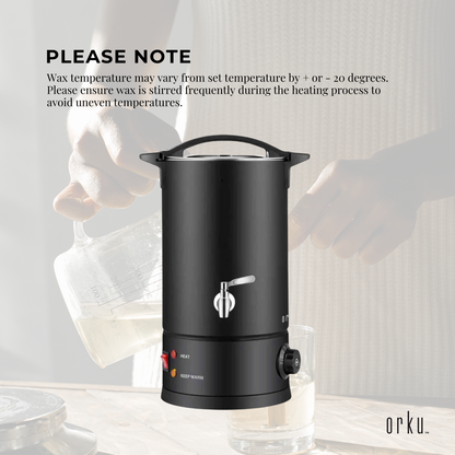 Orku 8L Electric Candle Wax Heater Melter With Tap for Candle Making Black