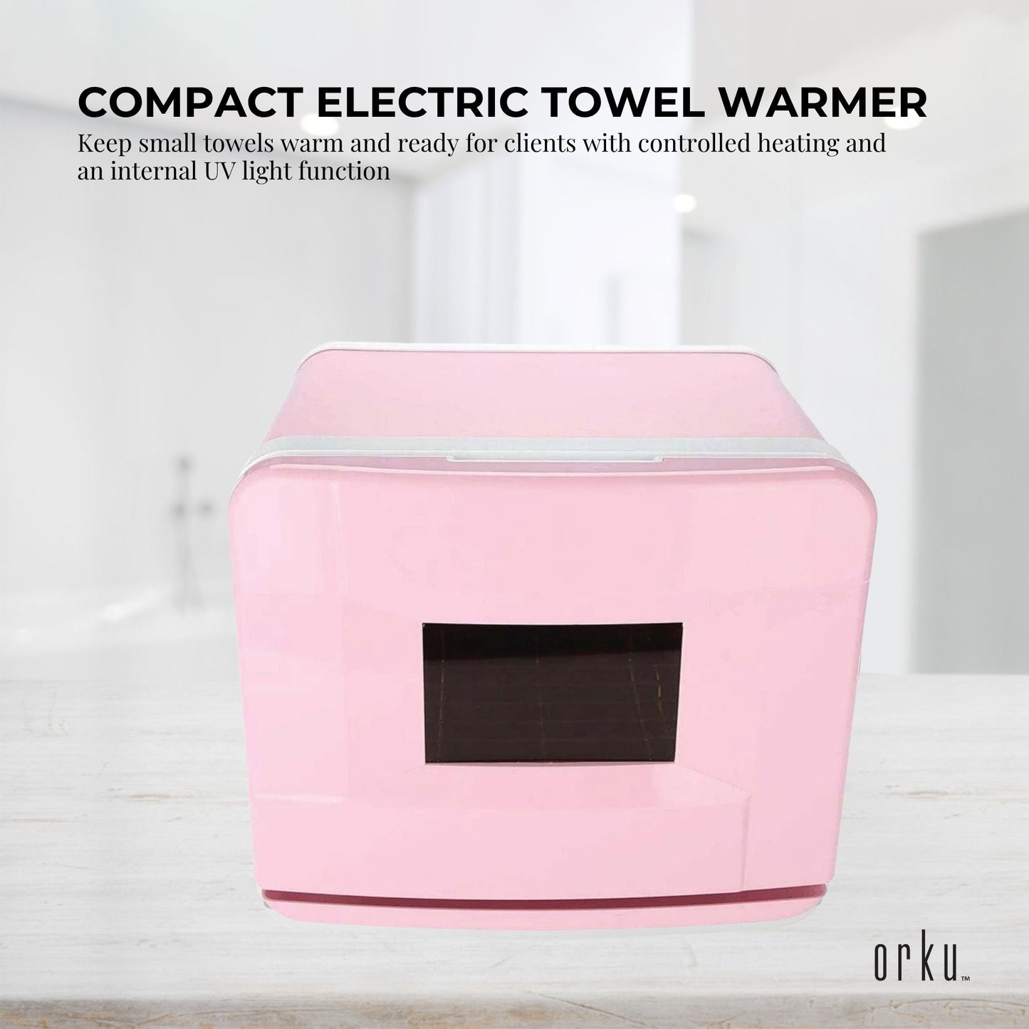 Orku 8L Pink Electric Towel Warmer UV Cabinet Salon Spa