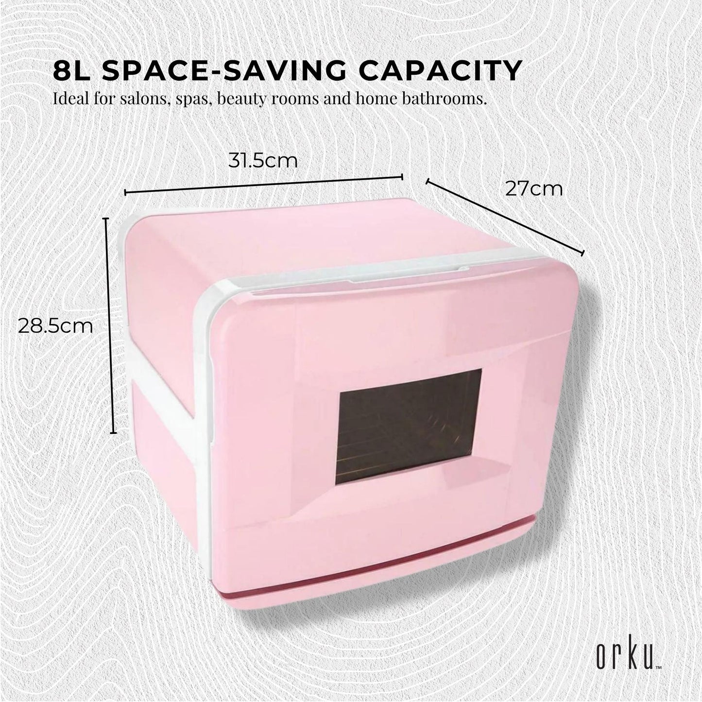 Orku 8L Pink Electric Towel Warmer UV Cabinet Salon Spa