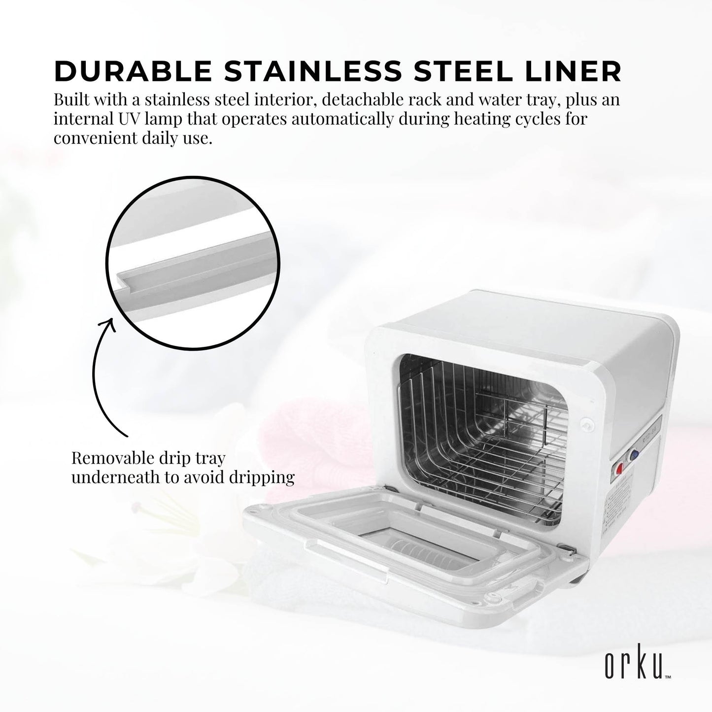 Orku 8L Electric Towel Warmer UV Cabinet Salon Spa White