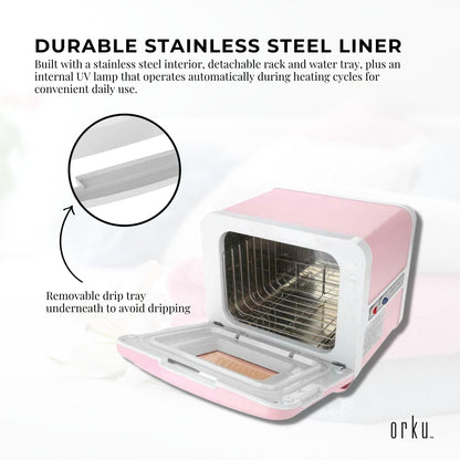 Orku 8L Pink Electric Towel Warmer UV Cabinet Salon Spa