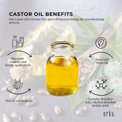 Castor Oil - Hexane Free Cold Pressed Anti Oxidant Skin Hair Care