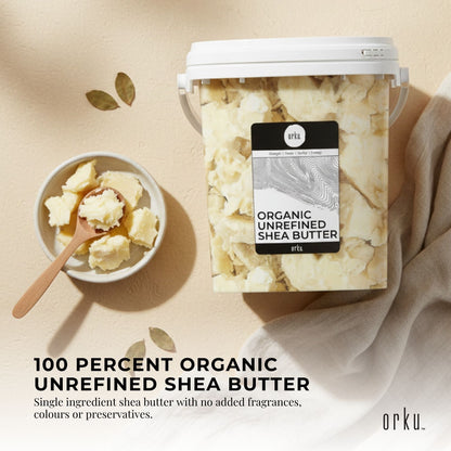 Orku Organic Unrefined Shea Butter Tub Raw African Karite Chunks