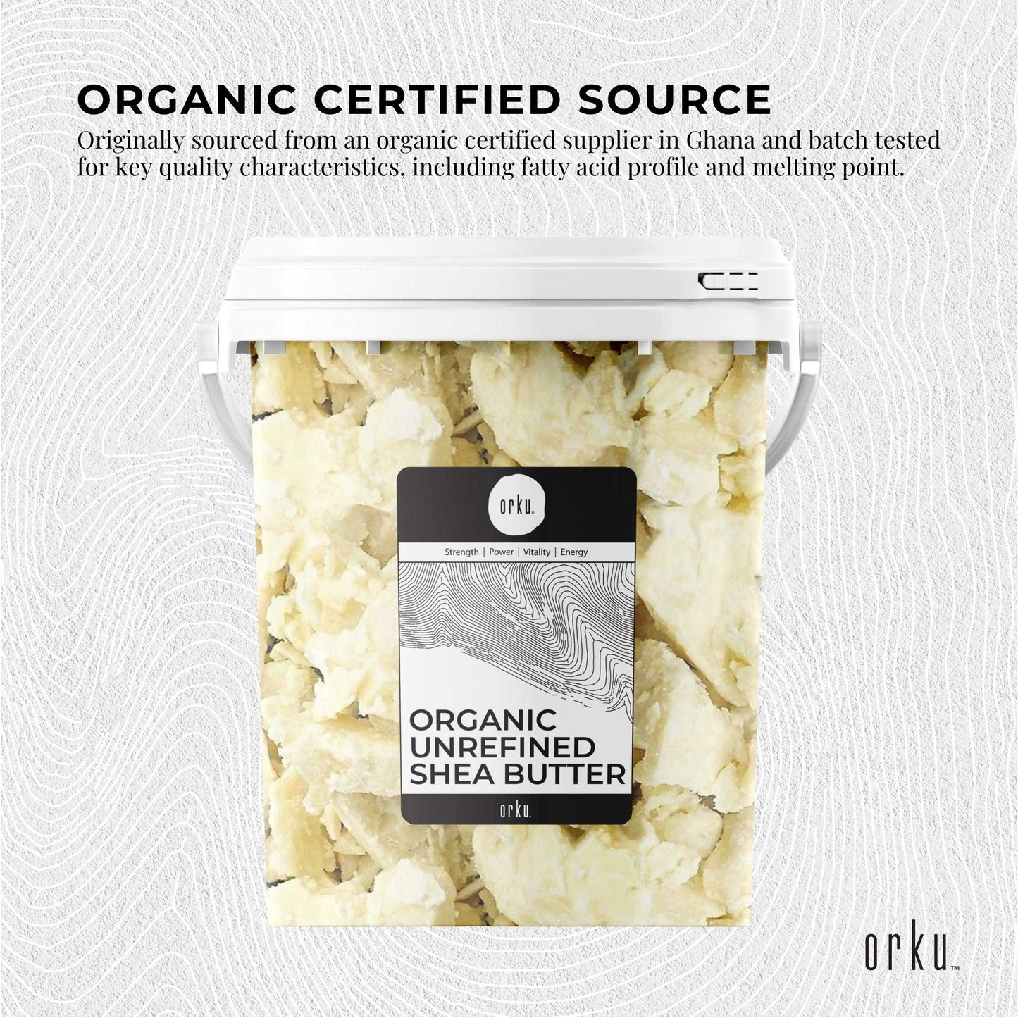 Orku Organic Unrefined Shea Butter Tub Raw African Karite Chunks