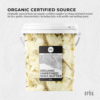 Orku Organic Unrefined Shea Butter Tub Raw African Karite Chunks