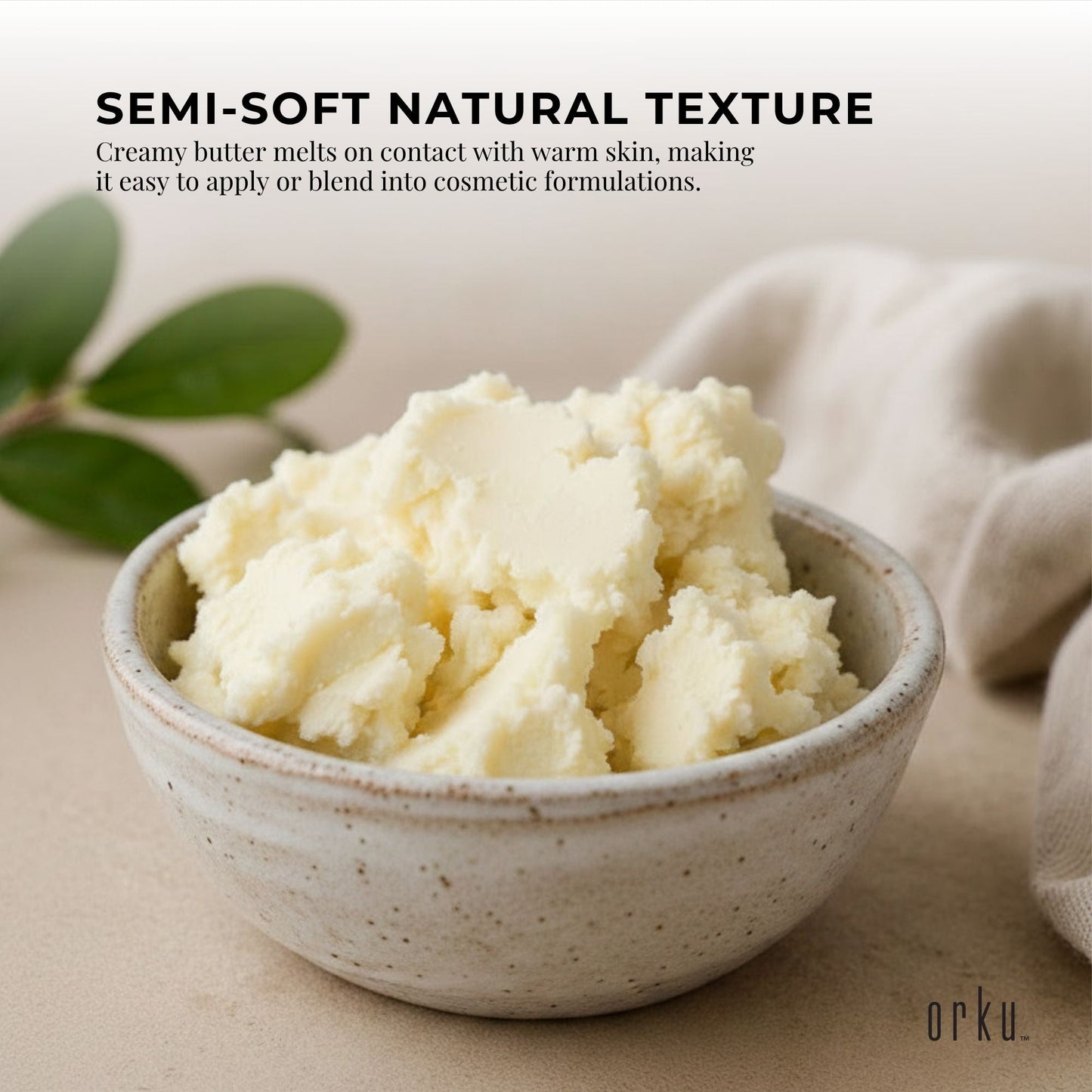 Orku Organic Unrefined Shea Butter Tub Raw African Karite Chunks