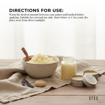 Orku Organic Unrefined Shea Butter Tub Raw African Karite Chunks