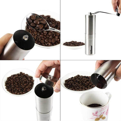 Coffee Bean Grinder - Stainless Steel Ceramic Burr Manual Hand Crank Nut Mill