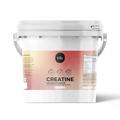 Orku Creatine Monohydrate Powder 99.9% Pure 200 Mesh Micronised Tubs