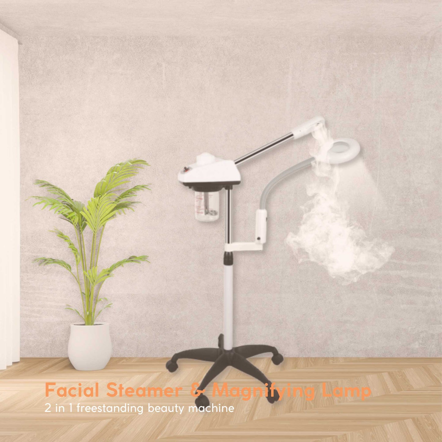 Facial Steamer and Magnifying Lamp 2in1 Beauty Machine Face Spa Magnifier Stand