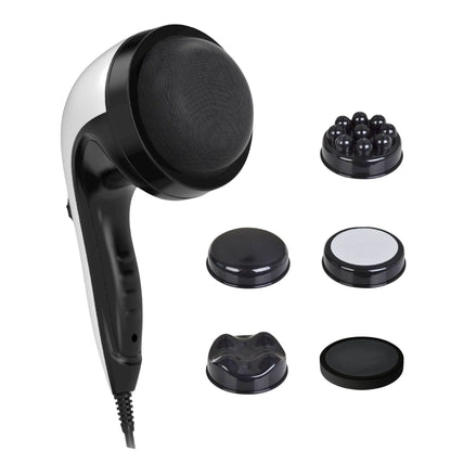 Orku Handheld Body Massager 4 Heads Adjustable Speed 28W Black