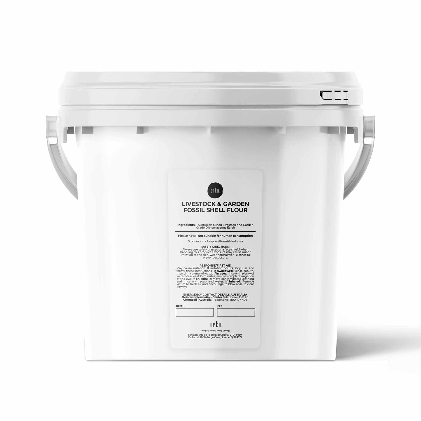 Orku Fossil Shell Flour Tubs - Livestock Garden and Pet Diatomaceous Earth