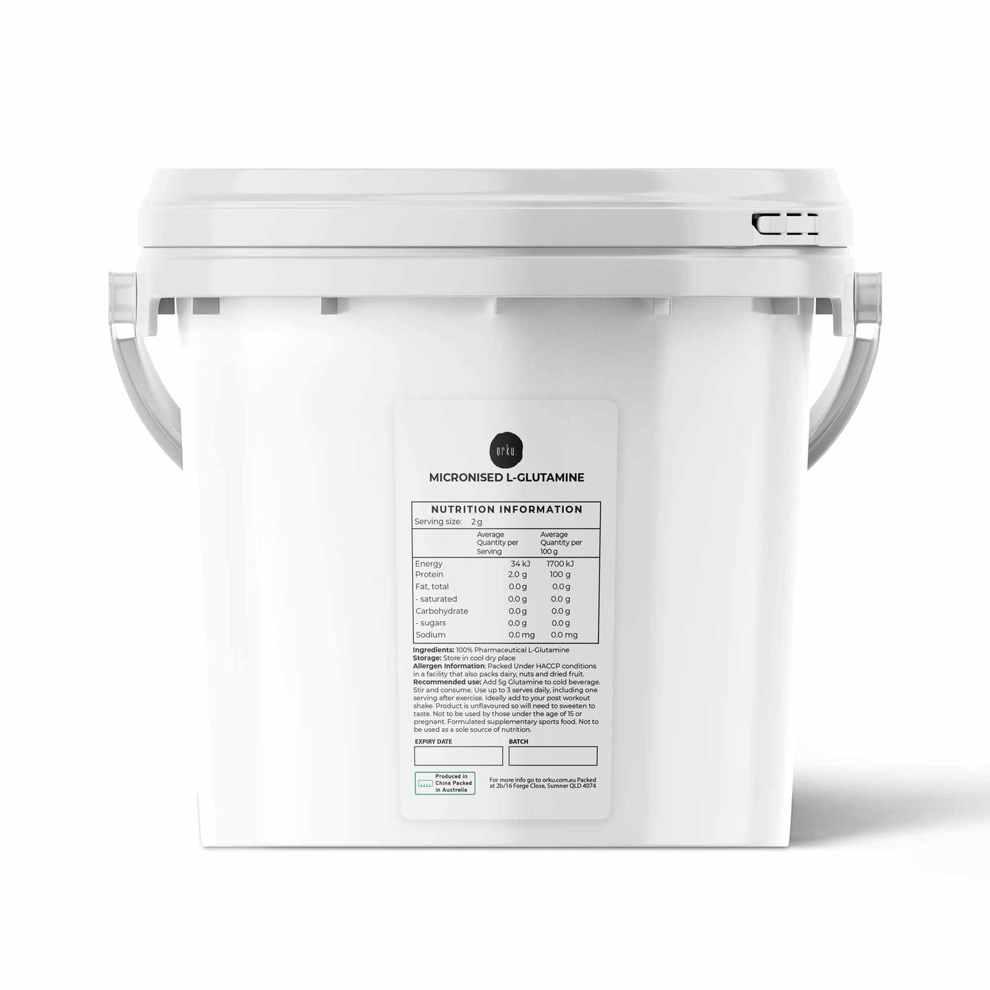 Micronised L-Glutamine Powder - Pure Protein Supplement Bucket