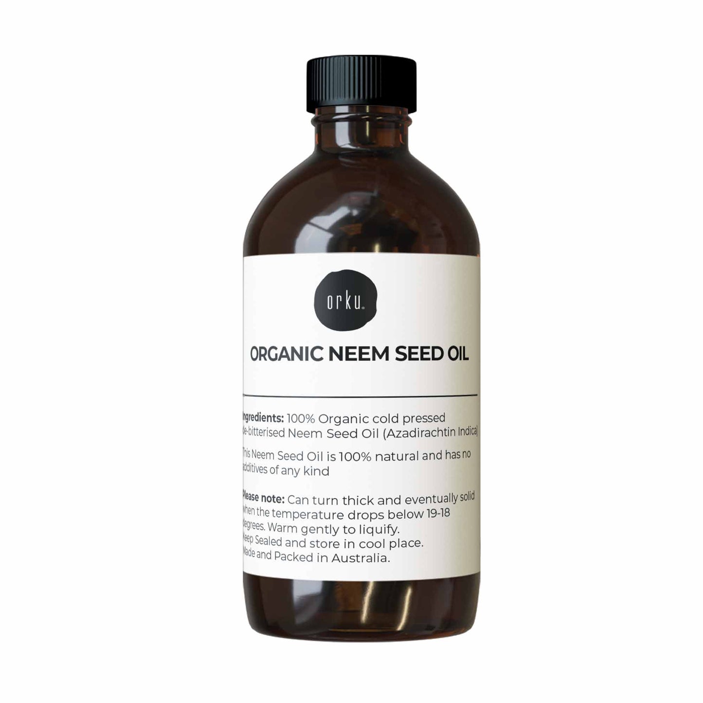 Orku Organic Neem Seed Oil - Debitterised Cold Pressed Azadirachtin Indica