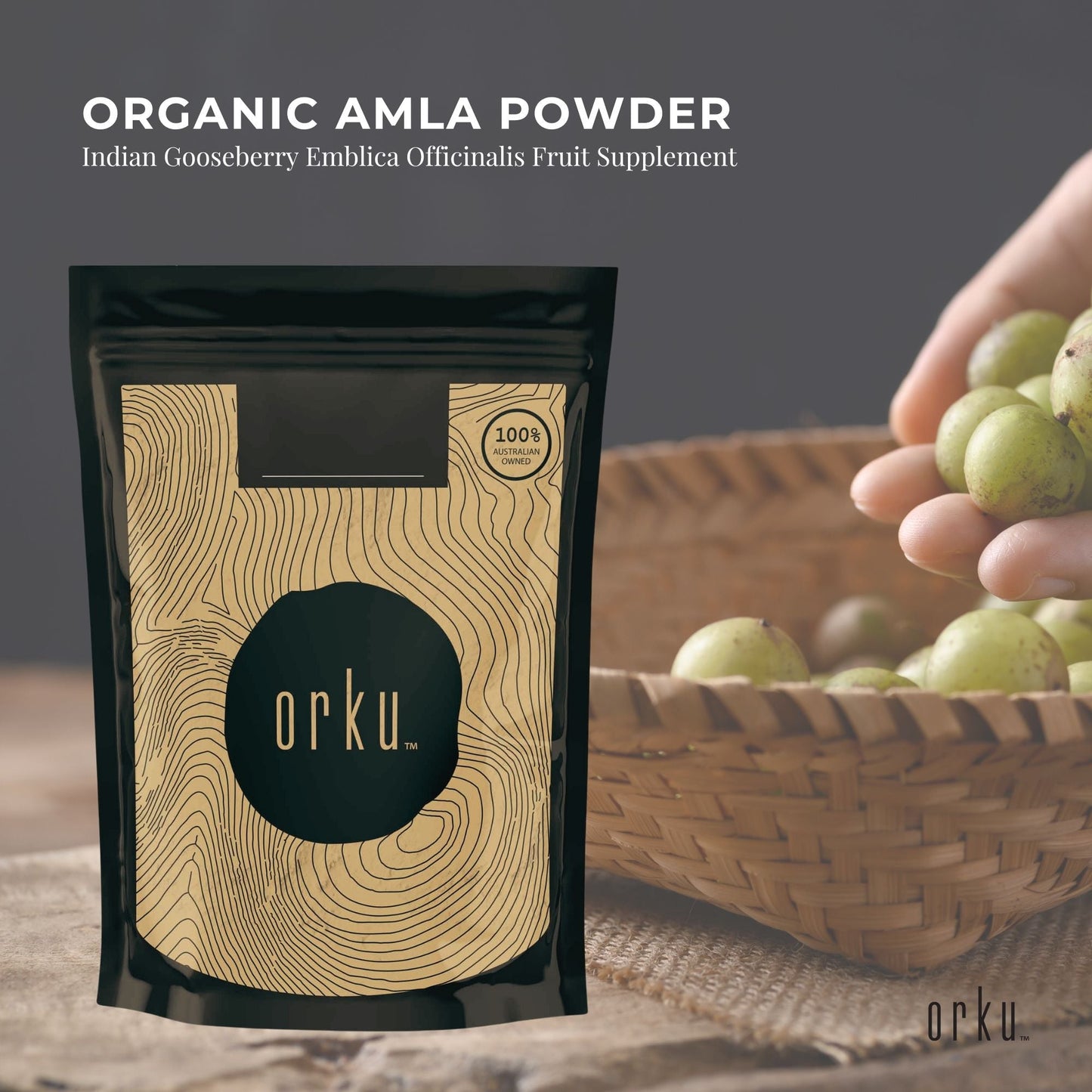 Organic Amla Powder Indian Gooseberry Emblica Officinalis Fruit Supplement