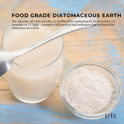 Organic Fine Diatomaceous Earth - Food Grade Fossil Shell Flour Powder Bulk