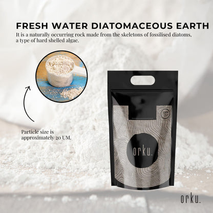 Organic Fine Diatomaceous Earth - Food Grade Fossil Shell Flour Powder Bulk