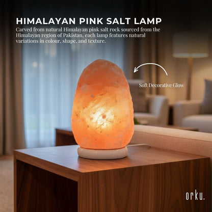 Orku 1-2Kg Himalayan Pink Salt Lamp - Natural Rock Shape Night Light