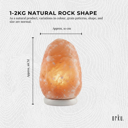 Orku 1-2Kg Himalayan Pink Salt Lamp - Natural Rock Shape Night Light