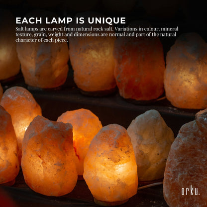 Orku 1-2Kg Himalayan Pink Salt Lamp - Natural Rock Shape Night Light