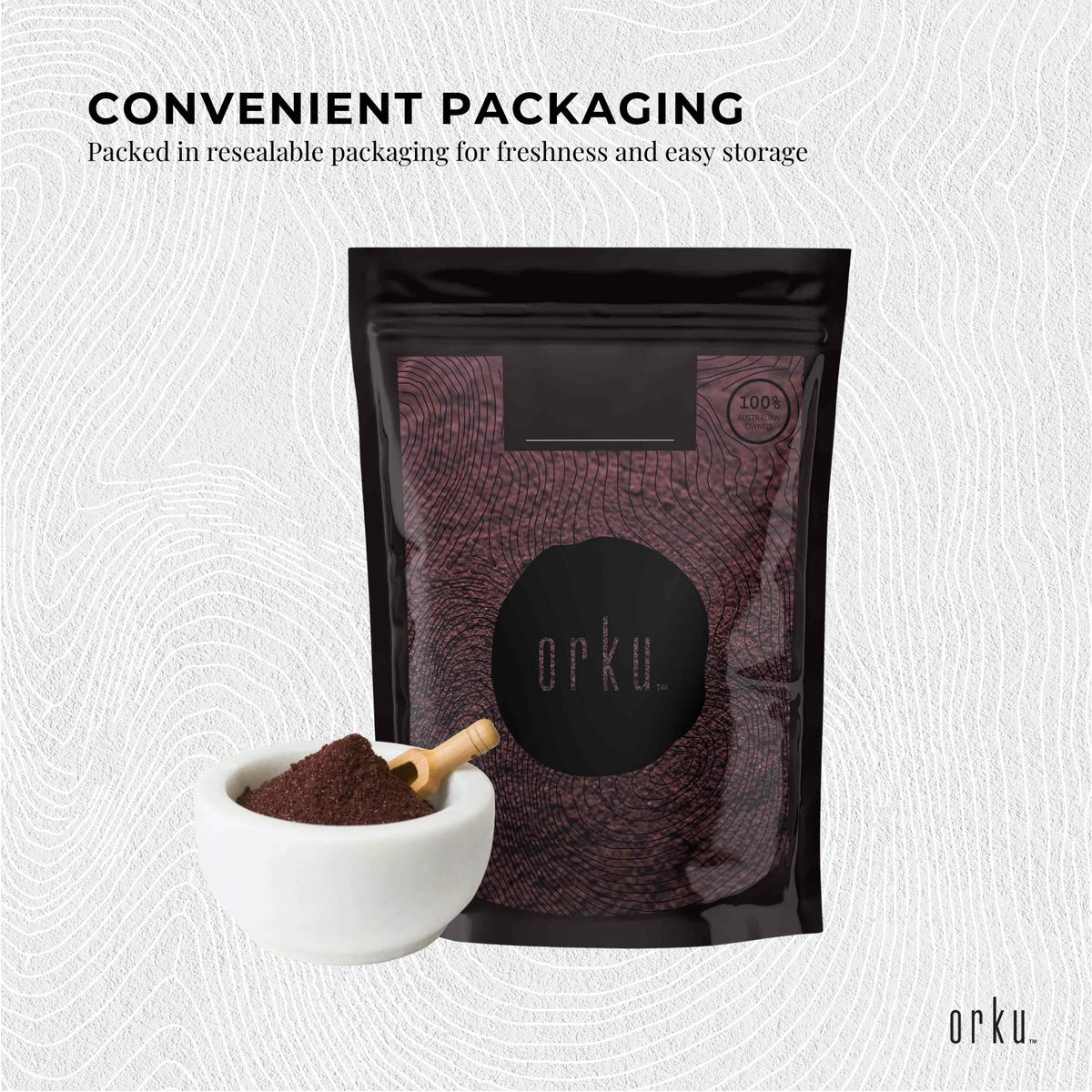 Orku 100g Organic Acai Powder Brazilian Berry Smoothie Bowl Ingredient