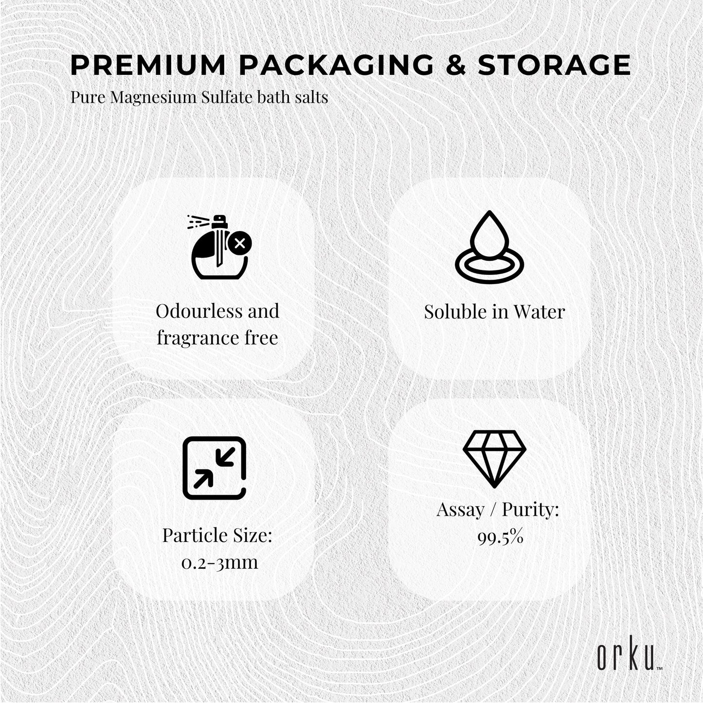 Orku 12 x 1Kg Epsom Salt Magnesium Sulphate Bath Salts Skin Body