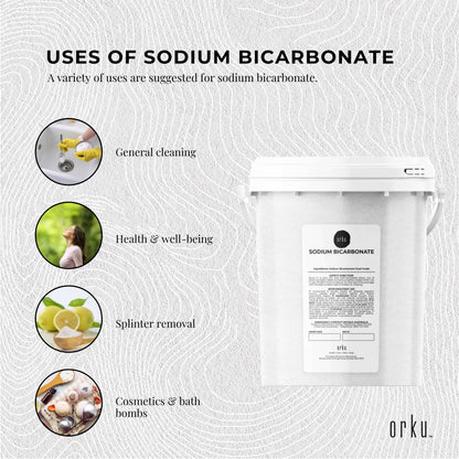 Orku Sodium Bicarbonate Food Grade Tubs - Baking Soda Aluminium Free Powder Bulk
