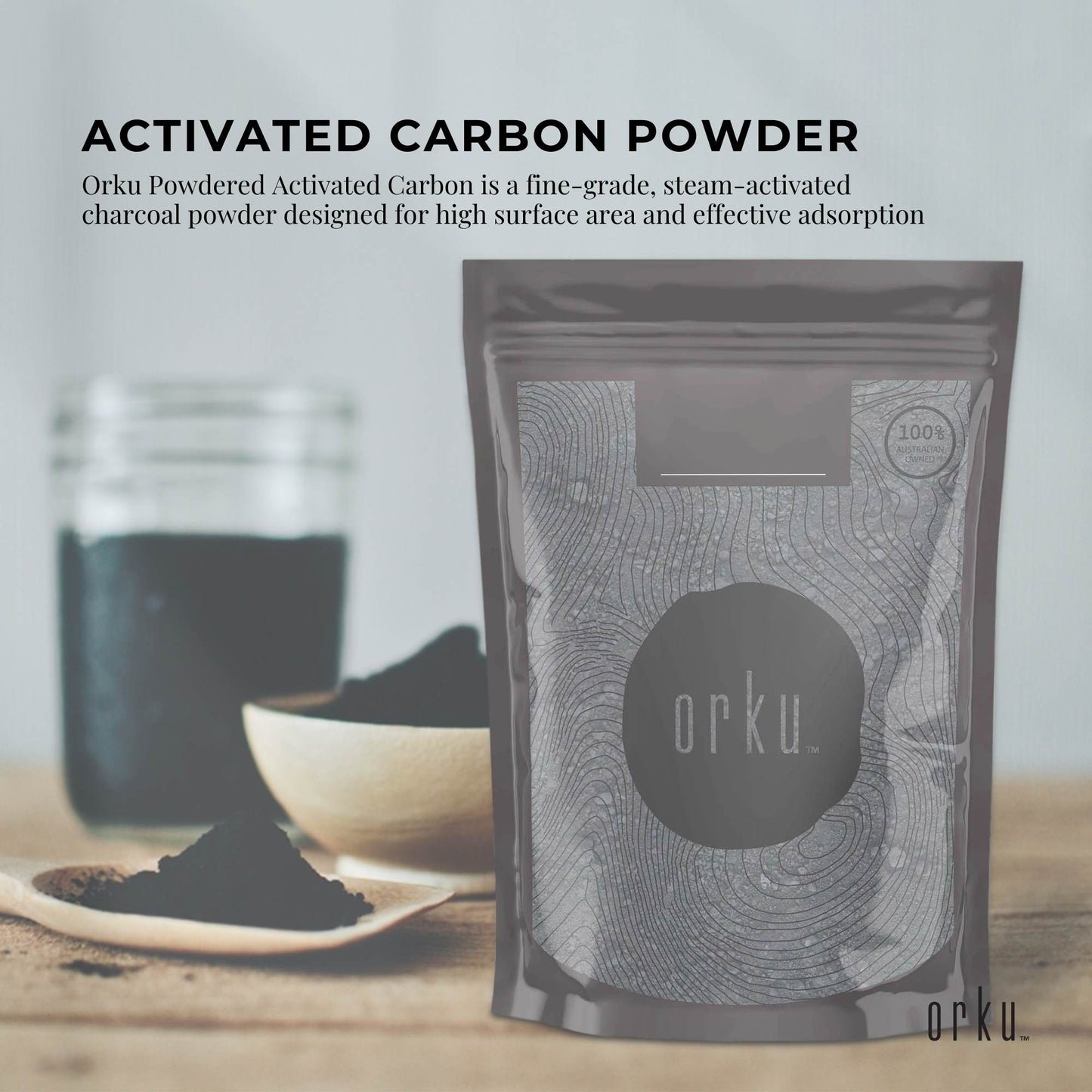 Orku Activated Carbon Powder Coconut Charcoal - Water Filtration