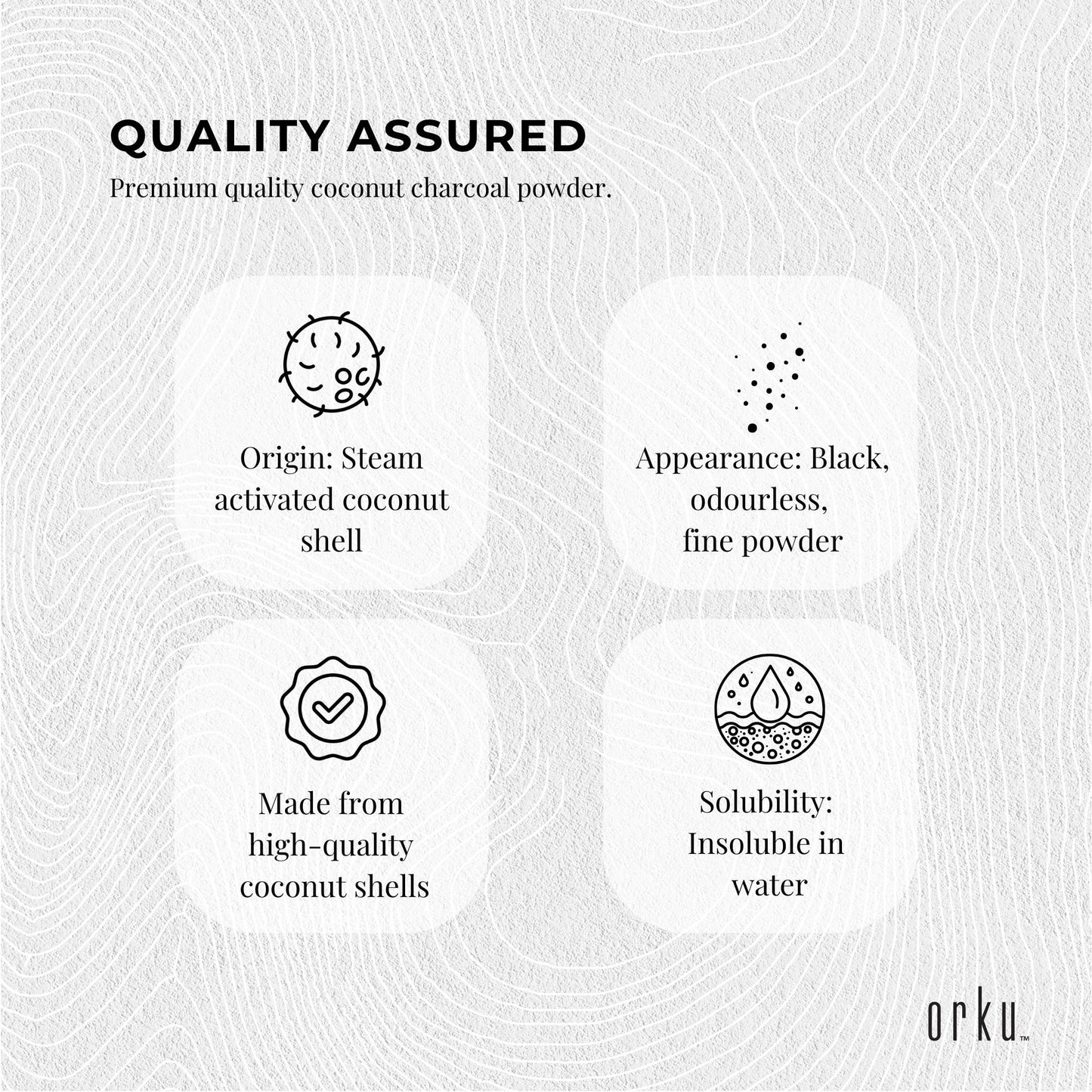 Orku Activated Carbon Powder Coconut Charcoal - Water Filtration