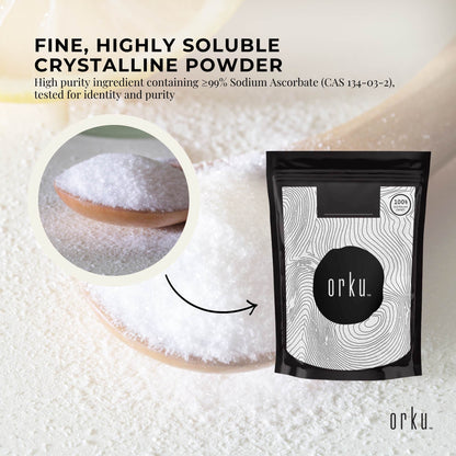 Orku Sodium Ascorbate - High Purity Soluble Crystalline Powder Bulk Bag