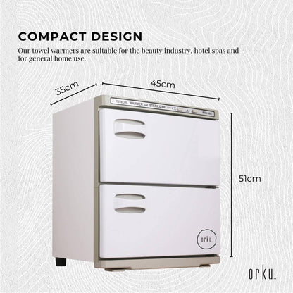 Orku 36L White UV Electric Towel Warmer Steriliser Cabinet Salon Heat Sanitiser