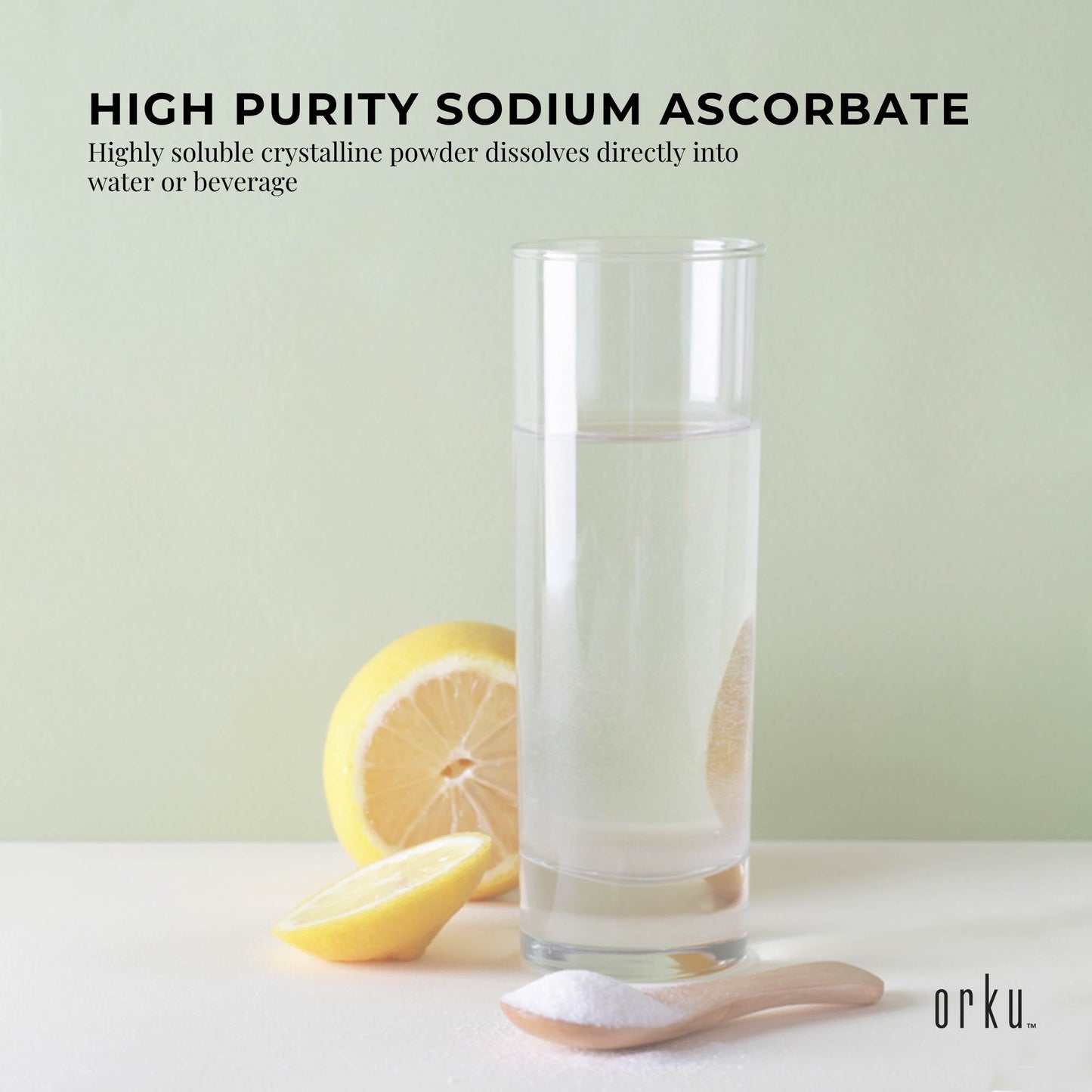 Orku 5Kg Sodium Ascorbate Tub - High Purity Soluble Crystalline Powder