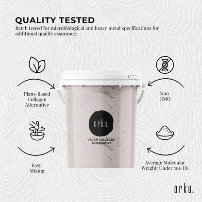 Orku Vegan Collagen Plant Based Alternative Powder Hydrolysed Protein Tub