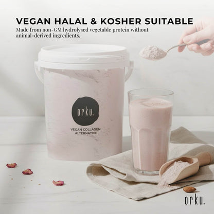 Orku Vegan Collagen Plant Based Alternative Powder Hydrolysed Protein Tub