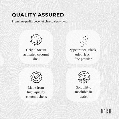 Orku Activated Carbon Powder Coconut Charcoal Bucket - Water Filtration