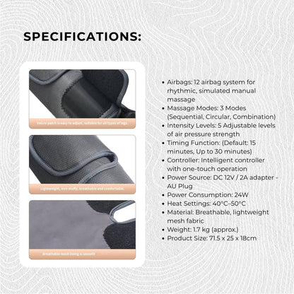 Orku Air Compression Leg Knee Foot Massager with Heat - Relaxation Recovery