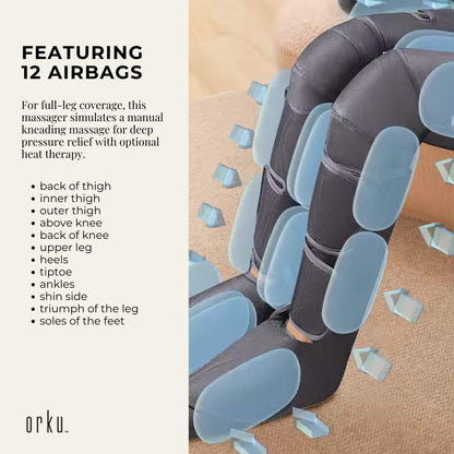 Orku Air Compression Massager for Leg Knee Foot - Pressure Therapy & Circulation