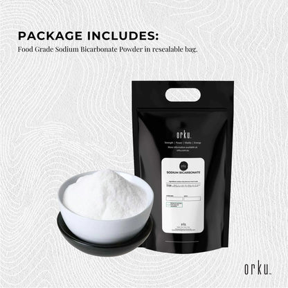 Orku Sodium Bicarbonate Food Grade - Baking Soda Aluminium Free Powder Bulk