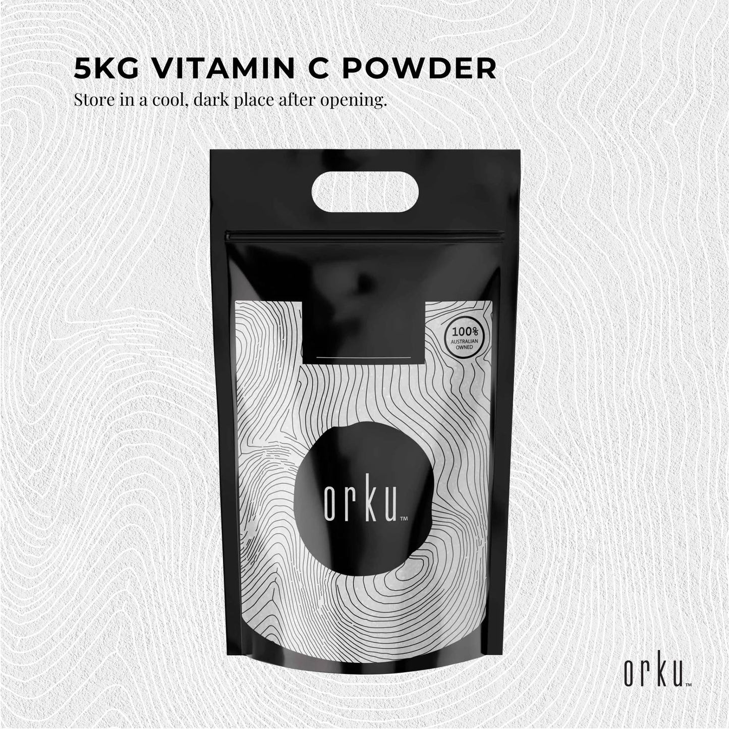 Orku Vitamin C Powder Pure L-Ascorbic Acid  USP Grade Bulk Sizes