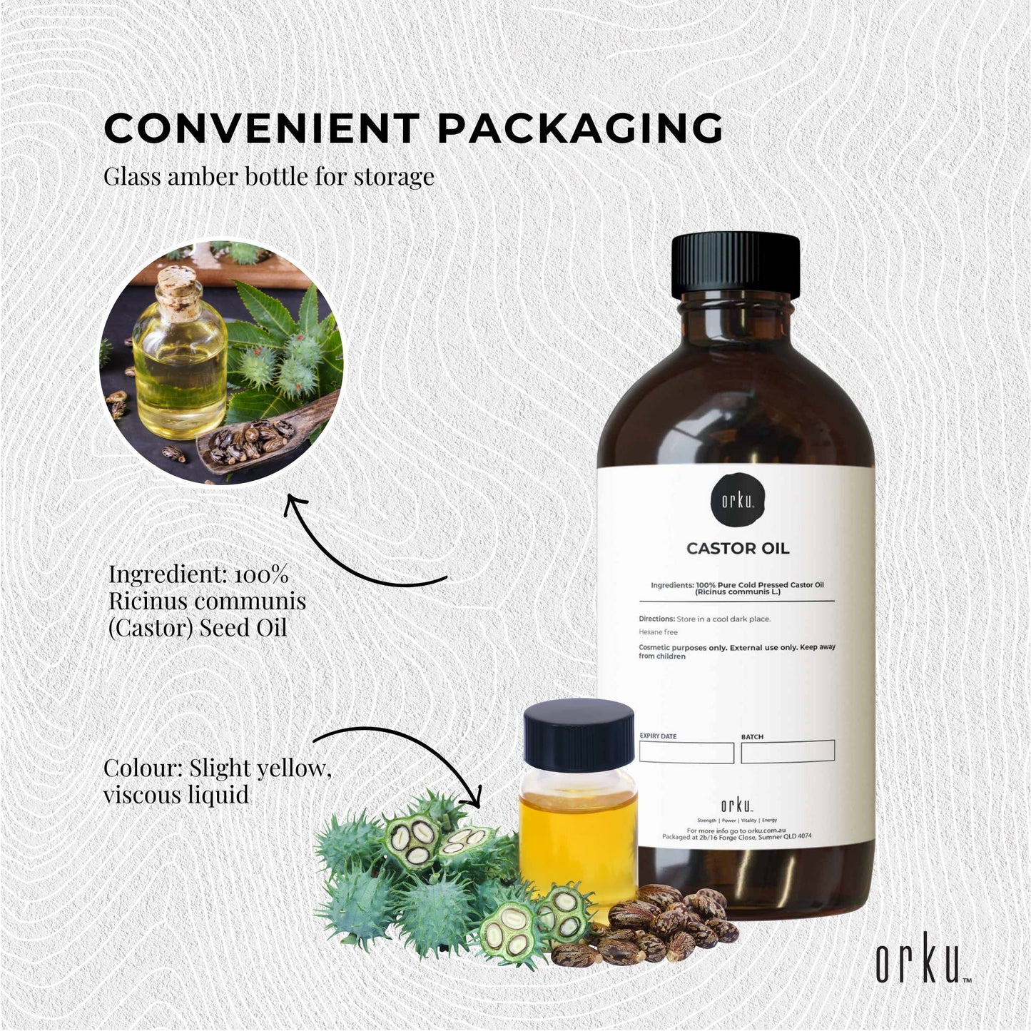 Orku Castor Oil - Hexane Free Cold Pressed