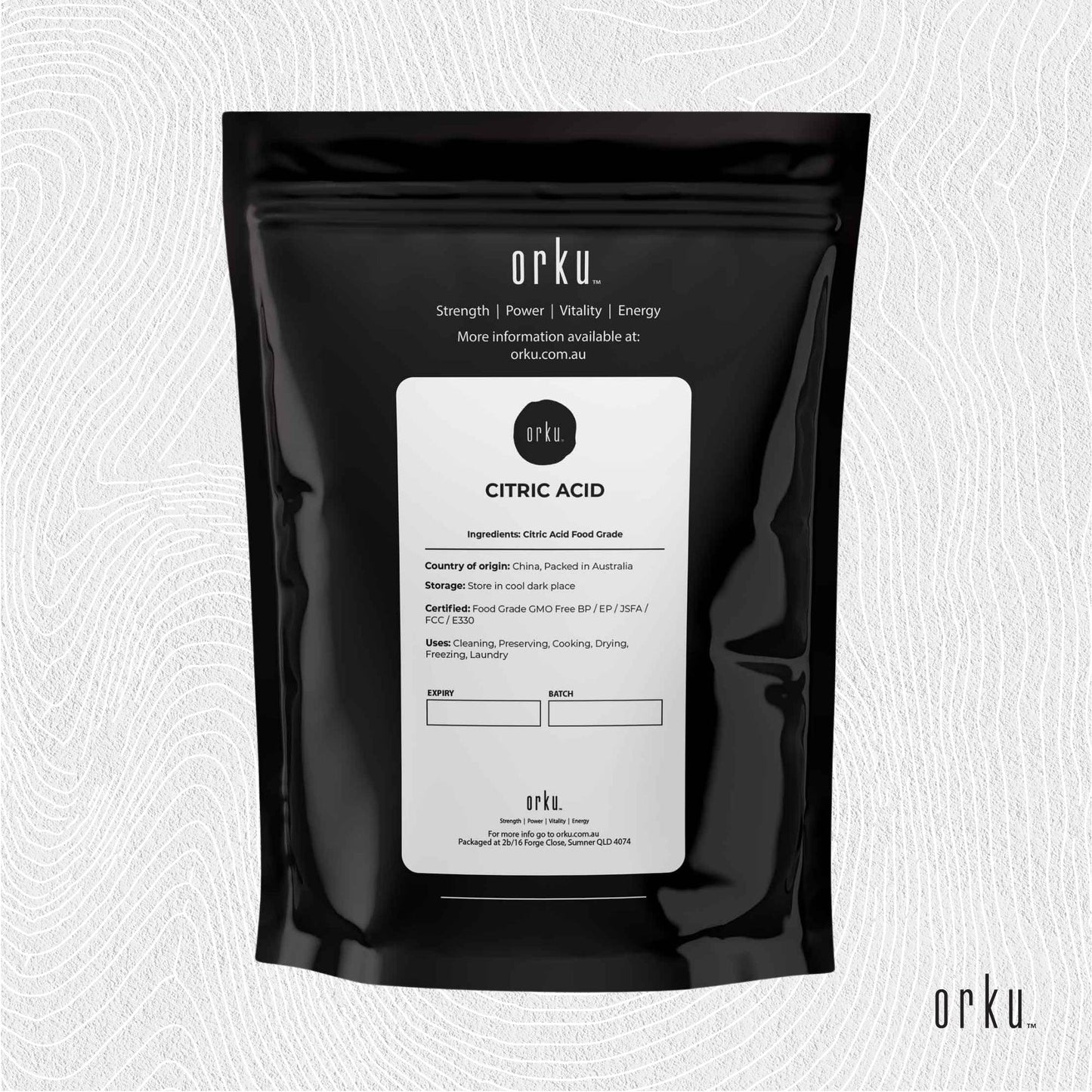 Orku Citric Acid Powder - Food Grade Non GMO Anhydrous Preservative E330