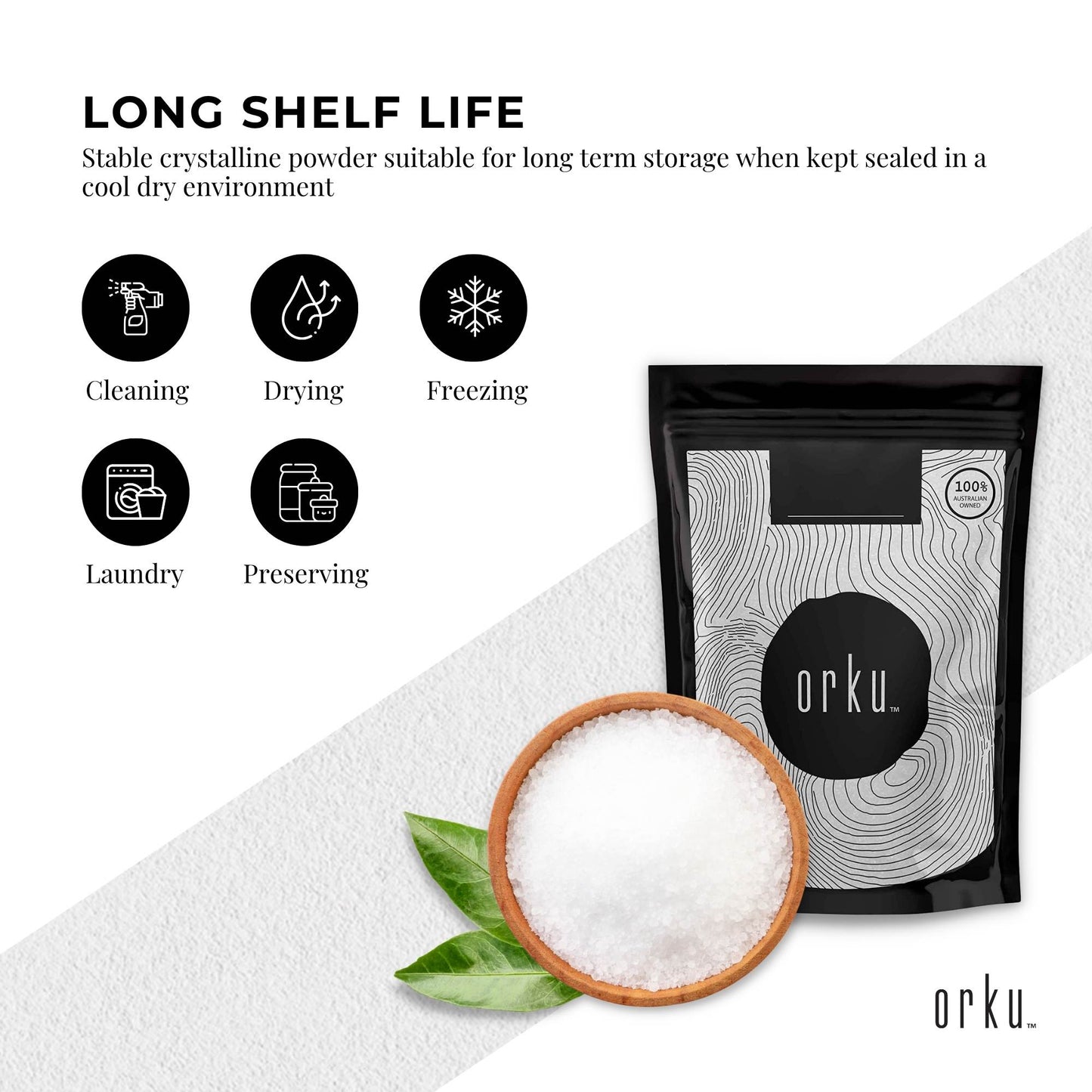 Orku Citric Acid Powder - Food Grade Non GMO Anhydrous Preservative E330